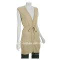 women's sleeveless cashmere cardigan with belt